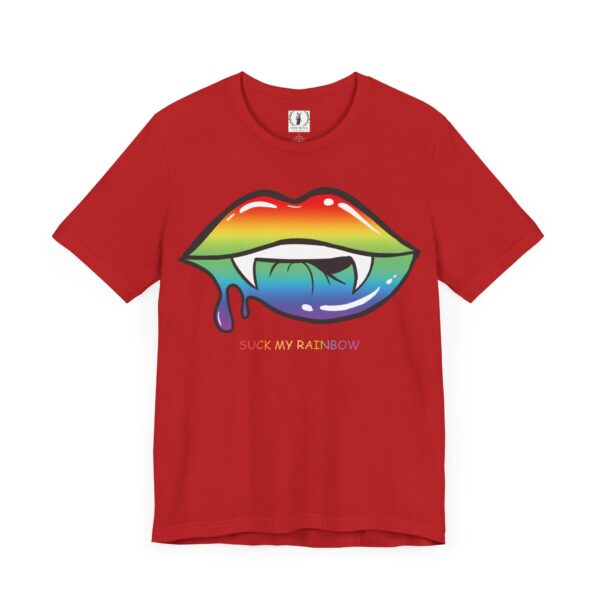Suck My Rainbow - Pride Vampire Lips- Unisex Jersey Short Sleeve Tee - Image 8