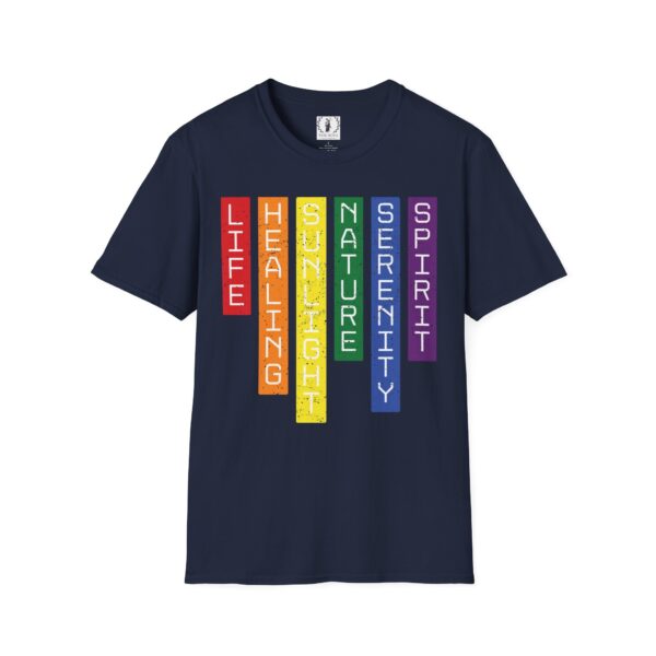 LGBTQ Flag Colors T-Shirt - Pride Design with Meaning | Rainbow Stripes 🌈 🏳️‍🌈✨ - Unisex Premium Softstyle T-Shirt - Image 13