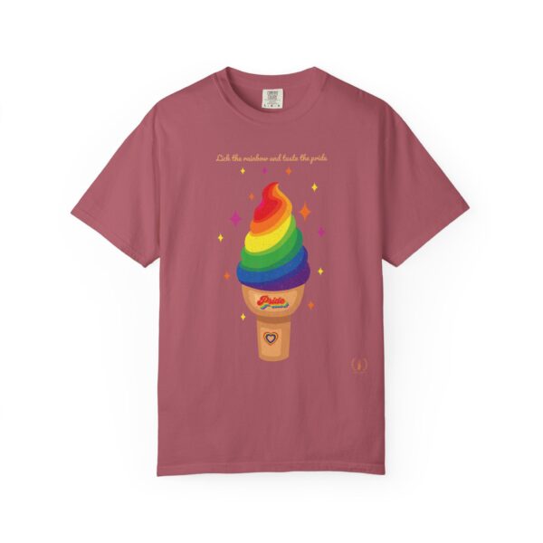 "Lick The Rainbow And Taste The Pride" Ice Cream Cone Tee🍦🍧🏳️‍🌈🌈Super Soft Premium Unisex Women Men T-shirt -Comfort Color 1717- Vintage Look Distressed Design #LGBTQFashion #MakeFriends #RainbowStyle #PrideMonth #QueerJoy #PrideOutfit #FunnyTee - Image 7