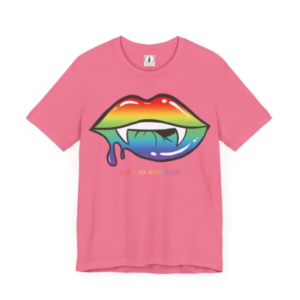 Suck My Rainbow - Pride Vampire Lips- Unisex Jersey Short Sleeve Tee - Image 6