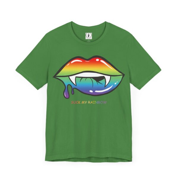 Suck My Rainbow - Pride Vampire Lips- Unisex Jersey Short Sleeve Tee - Image 2