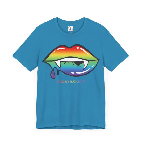 Suck My Rainbow - Pride Vampire Lips- Unisex Jersey Short Sleeve Tee - Image 3