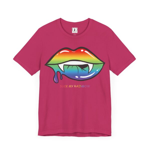 Suck My Rainbow - Pride Vampire Lips- Unisex Jersey Short Sleeve Tee - Image 7