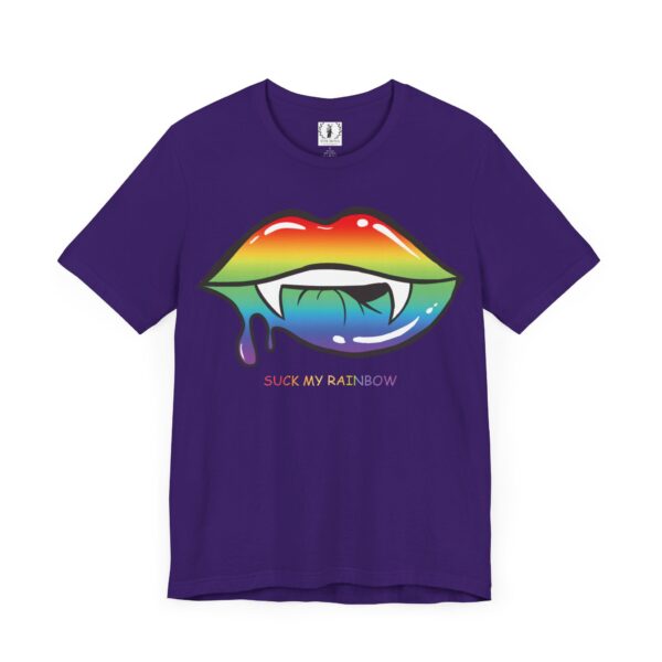 Suck My Rainbow - Pride Vampire Lips- Unisex Jersey Short Sleeve Tee - Image 5