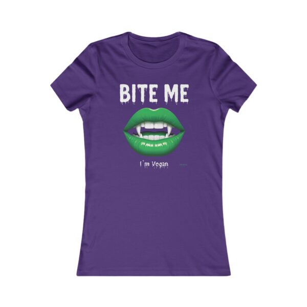 "Bite Me I'm Vegan" 🌱🌿 Premium Slim Fit Women's T-Shirt Bella Canvas 6004 Goth Vegan Shirt Ethical Fashion Gift - Image 3