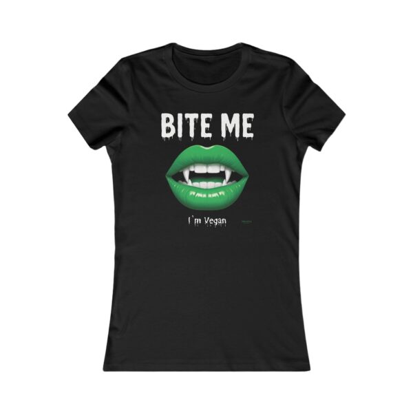 "Bite Me I'm Vegan" 🌱🌿 Premium Slim Fit Women's T-Shirt Bella Canvas 6004 Goth Vegan Shirt Ethical Fashion Gift