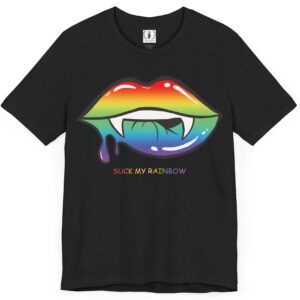 Suck My Rainbow - Pride Vampire Lips- Unisex Jersey Short Sleeve Tee