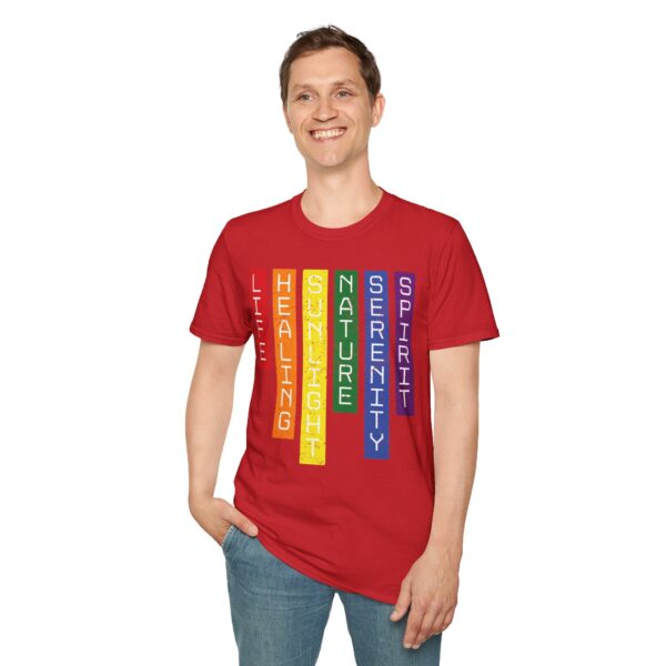 LGBTQ Flag Colors T-Shirt - Pride Design with Meaning | Rainbow Stripes 🌈 🏳️‍🌈✨ - Unisex Premium Softstyle T-Shirt - Image 16