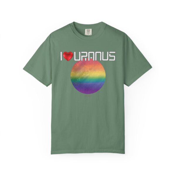 I LOVE URANUS 🌈🏳️‍🌈😂😁😹 Funny Unisex T-Shirt - Vintage Distressed Look & Feel - Soft Cotton, Space Pun Graphic Tee 🚀😂Comfort Colors 1717 - Super Soft Premium Medium Weight Fabric Unisex Garment-Dyed T-shirt - Image 5