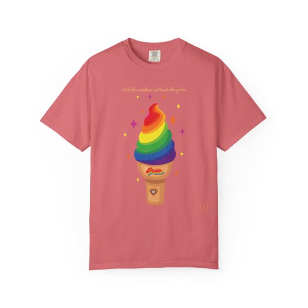"Lick The Rainbow And Taste The Pride" Ice Cream Cone Tee🍦🍧🏳️‍🌈🌈Super Soft Premium Unisex Women Men T-shirt -Comfort Color 1717- Vintage Look Distressed Design #LGBTQFashion #MakeFriends #RainbowStyle #PrideMonth #QueerJoy #PrideOutfit #FunnyTee - Image 6