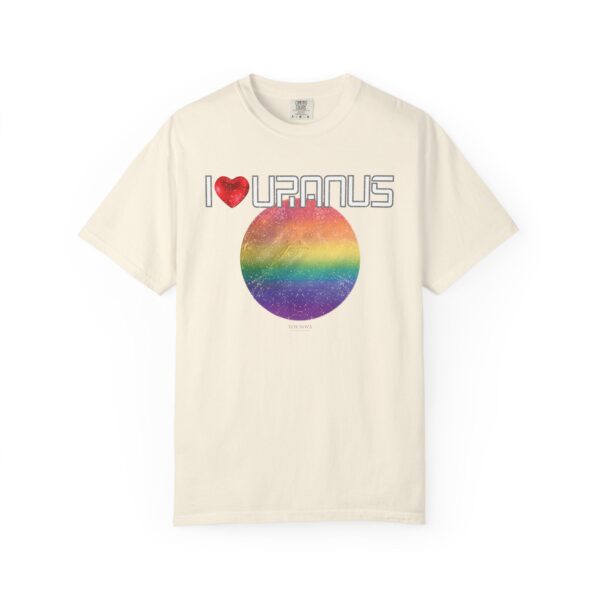 I LOVE URANUS 🌈🏳️‍🌈😂😁😹 Funny Unisex T-Shirt - Vintage Distressed Look & Feel - Soft Cotton, Space Pun Graphic Tee 🚀😂Comfort Colors 1717 - Super Soft Premium Medium Weight Fabric Unisex Garment-Dyed T-shirt - Image 3