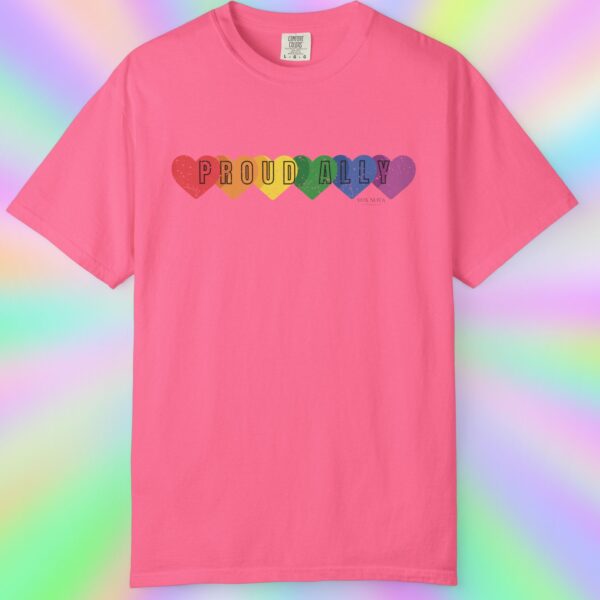 PROUD ALLY Premium Tee 🌈❤️🧡💛💚💙💜 Distressed Retro Look & Feel - Unisex Garment-Dyed T-shirt - Image 35