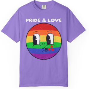 Kissy Face Pride & Love 💖🌈 Premium Unisex T-Shirt! 😘✨ Distressed look and Feel - Unisex Garment-Dyed T-shirt Comfort Colors 1717