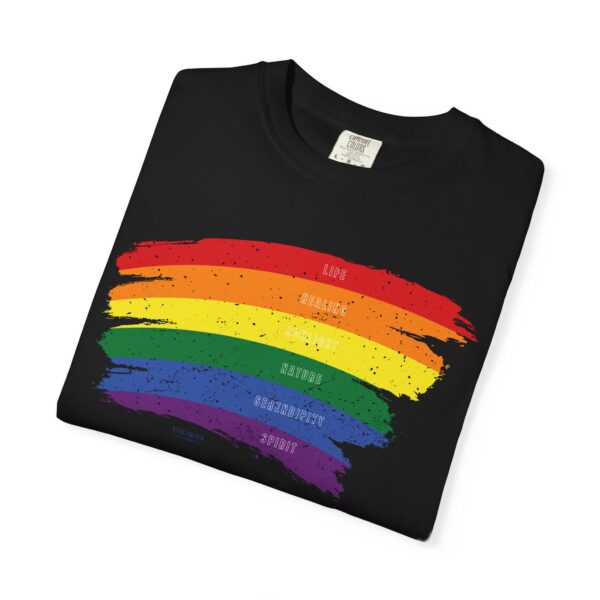 Rainbow Pride Colors Meanings Paint Stroke Premium Tee 🌈❤️🧡💛💚💙💜✨ - Unisex Garment-Dyed T-shirt Distressed Look and Vintage Feel on Super Soft Comfort Colors 1717 - Image 4