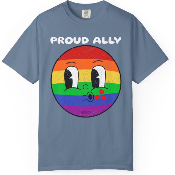 Kissy Face Proud Ally 💖🌈 Premium Unisex T-Shirt! 😘✨ Distressed look and Feel - Unisex Garment-Dyed T-shirt Comfort Colors 1717 - Image 17