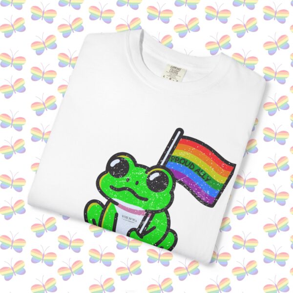 Cute Proud Ally Frog 🐸🏳️‍🌈 Distressed Retro Premium Tee 💖 - Unisex Garment-Dyed T-shirt Vintage Look And Feel Printed On Super Soft Comfy Comfort Colors 1717 Tee - Image 4