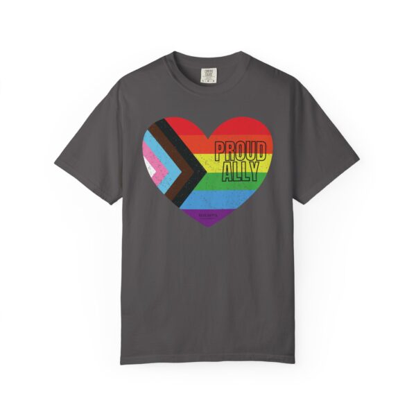 Progress Pride Flag Heart Proud Ally Premium Tee 💖🏳️‍🌈🤝- Unisex Garment-Dyed T-shirt Comfort Color 1717 - Image 9