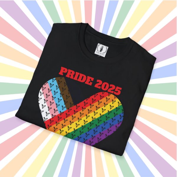 Progress Pride 2025 Heart Flag Inclusive Premium Tee 🏳️‍🌈❤️‍🔥- Heart Transgender & LGBTQ+ & Marginalized With trans-male-female sign Unisex Softstyle T-Shirt - Image 5