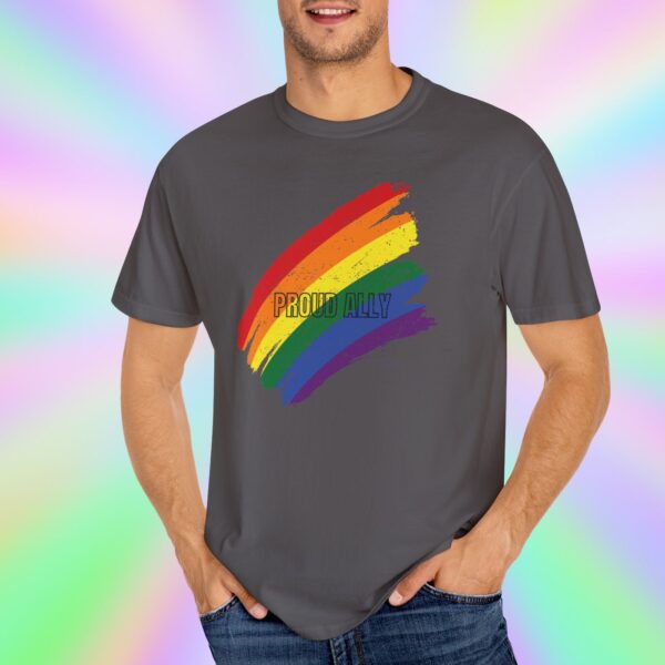 Paint Stroke Rainbow PROUD ALLY Premium Tee 🌈❤️🧡💛💚💙💜✨ - Unisex Garment-Dyed T-shirt Distressed Look and Vintage Feel on Super Soft Comfort Colors 1717 - Image 22