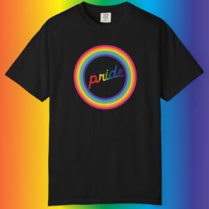 Rainbow Circle Live With Pride Premium Tee 🏳️‍🌈✨ Wear Your Statement! - Unisex Garment-Dyed T-shirt Super Comfy Comfort Colors 1717