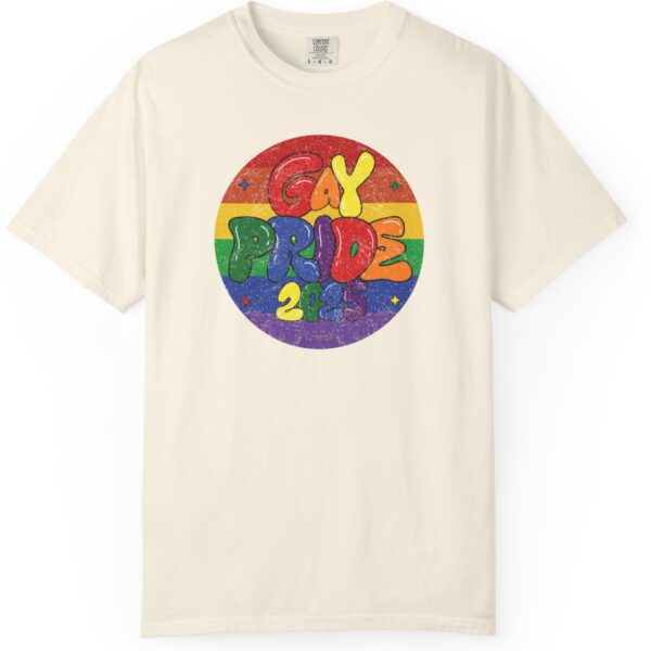 Gay Pride 2025 Bubble Font Premium T-Shirt 🎉🏳️‍🌈 - Unisex Garment-Dyed T-shirt Printed On Comfort Colors 1717 Tee - Image 7