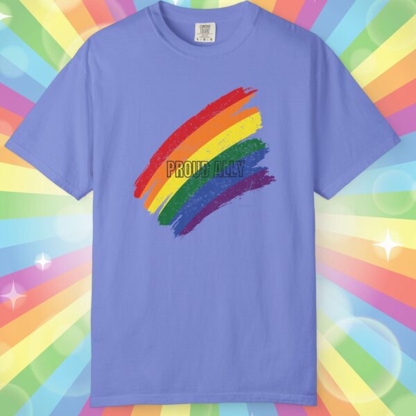 Paint Stroke Rainbow PROUD ALLY Premium Tee 🌈❤️🧡💛💚💙💜✨ - Unisex Garment-Dyed T-shirt Distressed Look and Vintage Feel on Super Soft Comfort Colors 1717 - Image 17