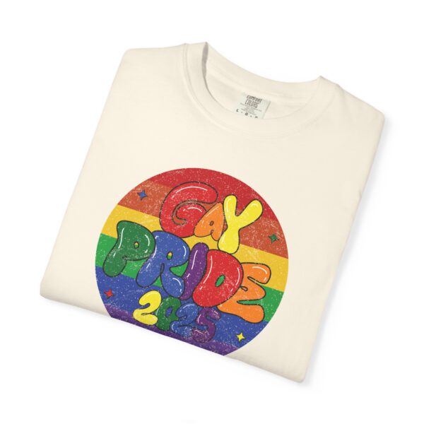 Gay Pride 2025 Bubble Font Premium T-Shirt 🎉🏳️‍🌈 - Unisex Garment-Dyed T-shirt Printed On Comfort Colors 1717 Tee - Image 8