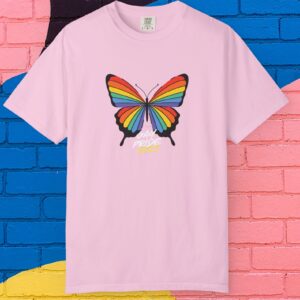 Rainbow Butterfly Gay Pride 2025 Premium Tee 🦋🏳️‍🌈✨ Unisex Garment-Dyed T-shirt Printed On Super Soft Comfort Colors 1717 Tee