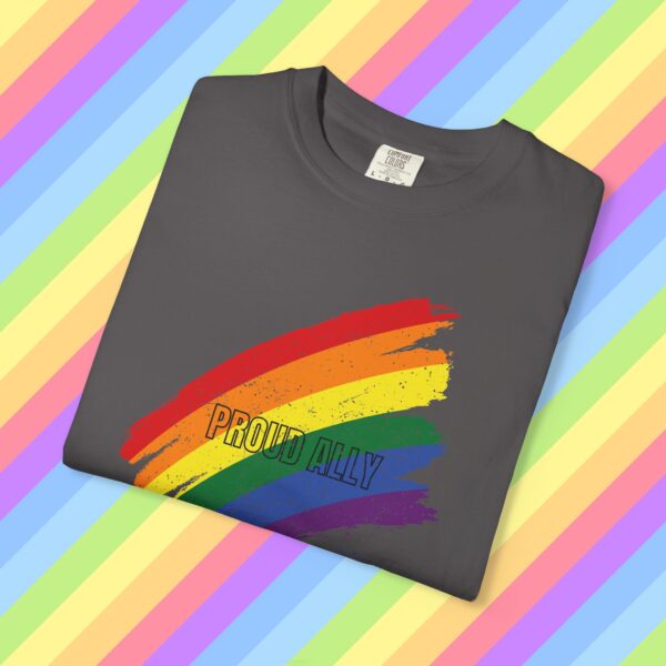 Paint Stroke Rainbow PROUD ALLY Premium Tee 🌈❤️🧡💛💚💙💜✨ - Unisex Garment-Dyed T-shirt Distressed Look and Vintage Feel on Super Soft Comfort Colors 1717 - Image 21