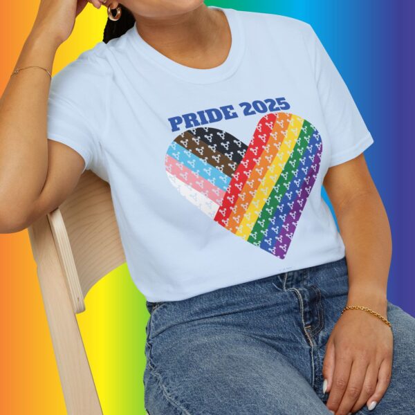 Progress Pride 2025 Heart Flag Inclusive Premium Tee 🏳️‍🌈❤️‍🔥- Heart Transgender & LGBTQ+ & Marginalized With trans-male-female sign Unisex Softstyle T-Shirt - Image 9