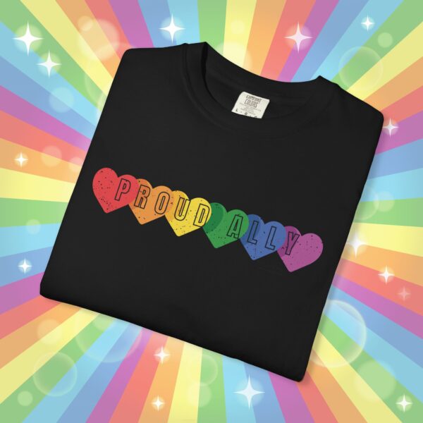 PROUD ALLY Premium Tee 🌈❤️🧡💛💚💙💜 Distressed Retro Look & Feel - Unisex Garment-Dyed T-shirt - Image 24