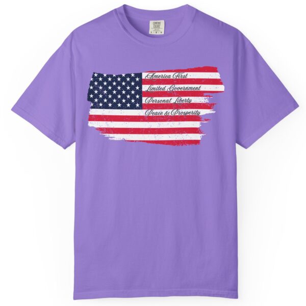 America First Limited Government Personal Liberty  Peace & Prosperity☮️🗽- Distressed Look and Feel Design Unisex Garment-Dyed T-shirt Statement Premium Comfort Colors 1717 Tee - Image 15