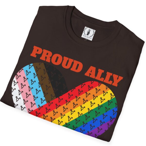 Proud Ally Progress Pride Heart Flag Inclusive Premium Tee 🏳️‍🌈❤️‍🔥- Heart Transgender & LGBTQ+ & Marginalized With trans-male-female sign Unisex Softstyle T-Shirt - Image 8