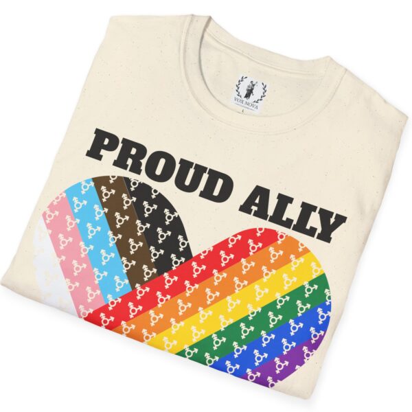 Proud Ally Progress Pride Heart Flag Inclusive Premium Tee 🏳️‍🌈❤️‍🔥- Heart Transgender & LGBTQ+ & Marginalized With trans-male-female sign Unisex Softstyle T-Shirt - Image 10