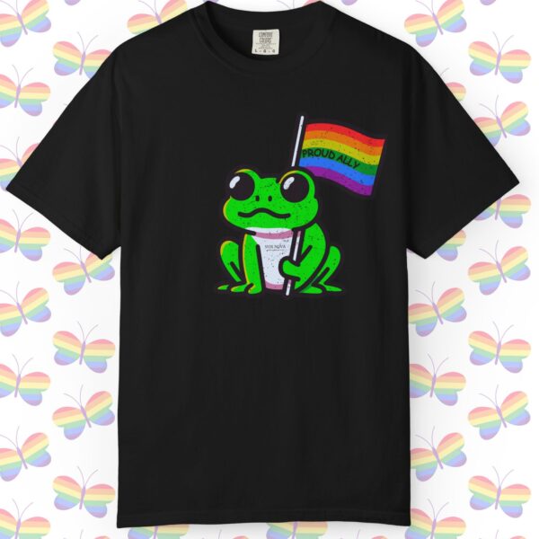 Cute Proud Ally Frog 🐸🏳️‍🌈 Distressed Retro Premium Tee 💖 - Unisex Garment-Dyed T-shirt Vintage Look And Feel Printed On Super Soft Comfy Comfort Colors 1717 Tee - Image 11