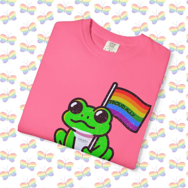 Cute Proud Ally Frog 🐸🏳️‍🌈 Distressed Retro Premium Tee 💖 - Unisex Garment-Dyed T-shirt Vintage Look And Feel Printed On Super Soft Comfy Comfort Colors 1717 Tee - Image 17