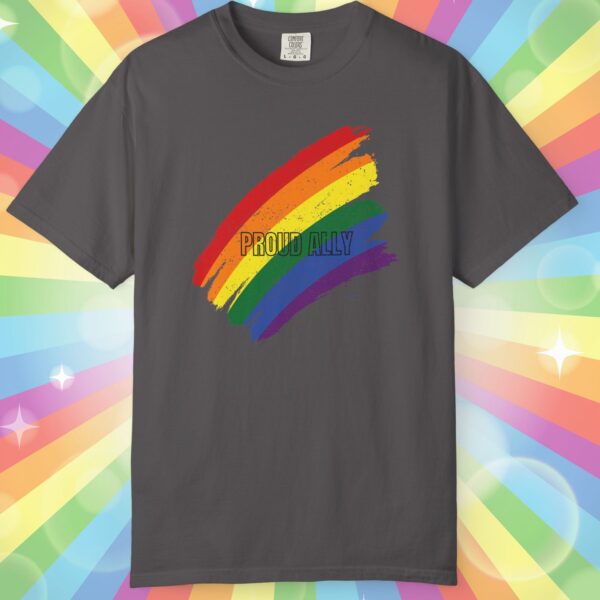 Paint Stroke Rainbow PROUD ALLY Premium Tee 🌈❤️🧡💛💚💙💜✨ - Unisex Garment-Dyed T-shirt Distressed Look and Vintage Feel on Super Soft Comfort Colors 1717 - Image 20