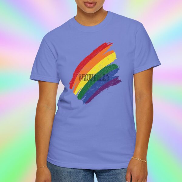Paint Stroke Rainbow PROUD ALLY Premium Tee 🌈❤️🧡💛💚💙💜✨ - Unisex Garment-Dyed T-shirt Distressed Look and Vintage Feel on Super Soft Comfort Colors 1717 - Image 19