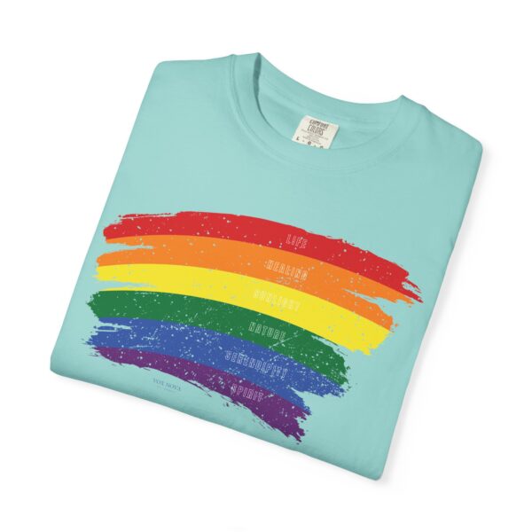 Rainbow Pride Colors Meanings Paint Stroke Premium Tee 🌈❤️🧡💛💚💙💜✨ - Unisex Garment-Dyed T-shirt Distressed Look and Vintage Feel on Super Soft Comfort Colors 1717 - Image 14