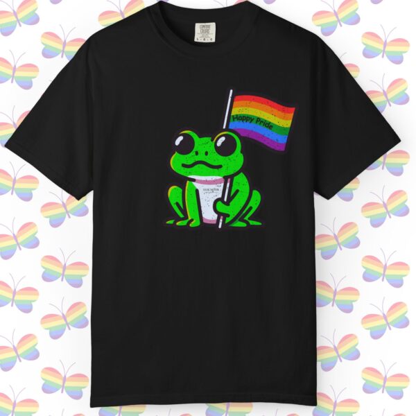 Cute Happy Pride Frog 🐸🏳️‍🌈 Distressed Retro Premium Tee 💖 - Unisex Garment-Dyed T-shirt Vintage Look And Feel Printed On Super Soft Comfy Comfort Colors 1717 Tee - Image 10