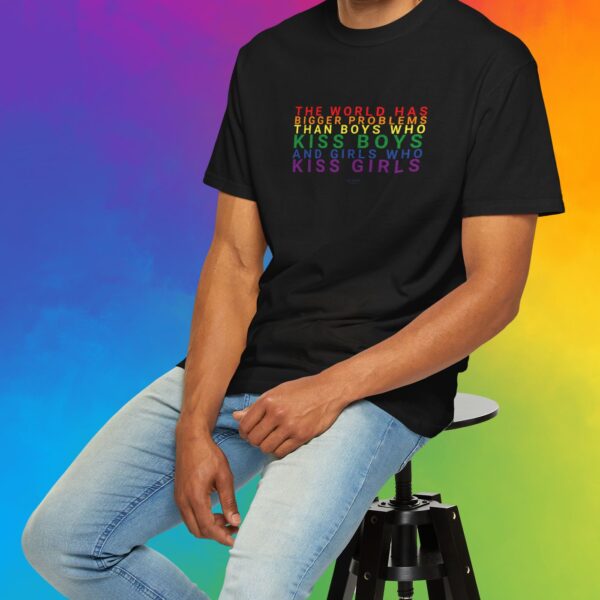 The World Has Bigger Problems Premium Tee 🏳️‍🌈❤️🧡💛💚💙💜 - Unisex Garment-Dyed T-shirt Vintage Look and Feel Comfort Colors 1717 - Image 6