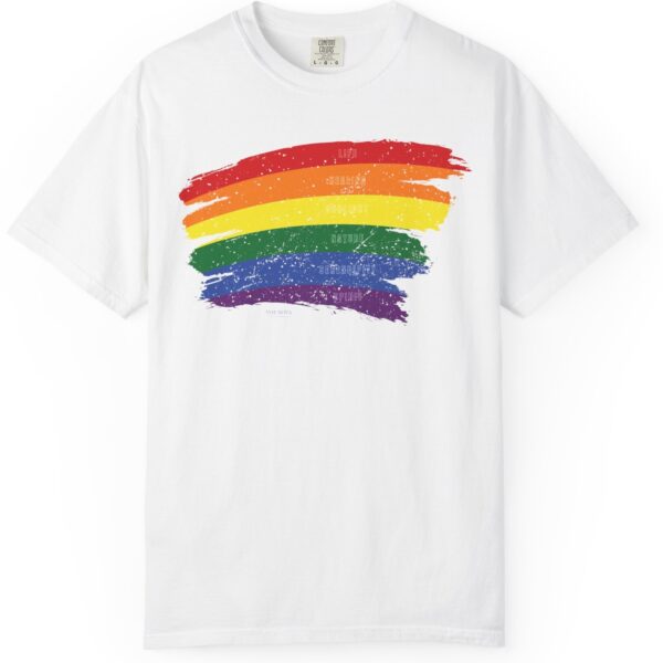 Rainbow Pride Colors Meanings Paint Stroke Premium Tee 🌈❤️🧡💛💚💙💜✨ - Unisex Garment-Dyed T-shirt Distressed Look and Vintage Feel on Super Soft Comfort Colors 1717 - Image 7