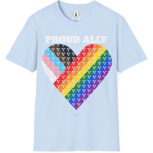 Proud Ally Progress Pride Heart Flag Inclusive Premium Tee 🏳️‍🌈❤️‍🔥- Heart Transgender & LGBTQ+ & Marginalized With trans-male-female sign Unisex Softstyle T-Shirt - Image 3