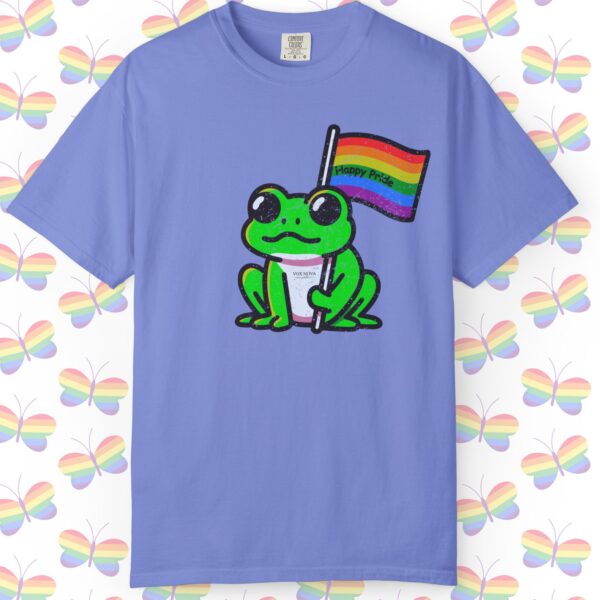 Cute Happy Pride Frog 🐸🏳️‍🌈 Distressed Retro Premium Tee 💖 - Unisex Garment-Dyed T-shirt Vintage Look And Feel Printed On Super Soft Comfy Comfort Colors 1717 Tee - Image 5