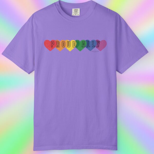 PROUD ALLY Premium Tee 🌈❤️🧡💛💚💙💜 Distressed Retro Look & Feel - Unisex Garment-Dyed T-shirt - Image 26