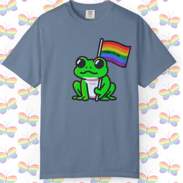 Cute Happy Pride Frog 🐸🏳️‍🌈 Distressed Retro Premium Tee 💖 - Unisex Garment-Dyed T-shirt Vintage Look And Feel Printed On Super Soft Comfy Comfort Colors 1717 Tee - Image 7