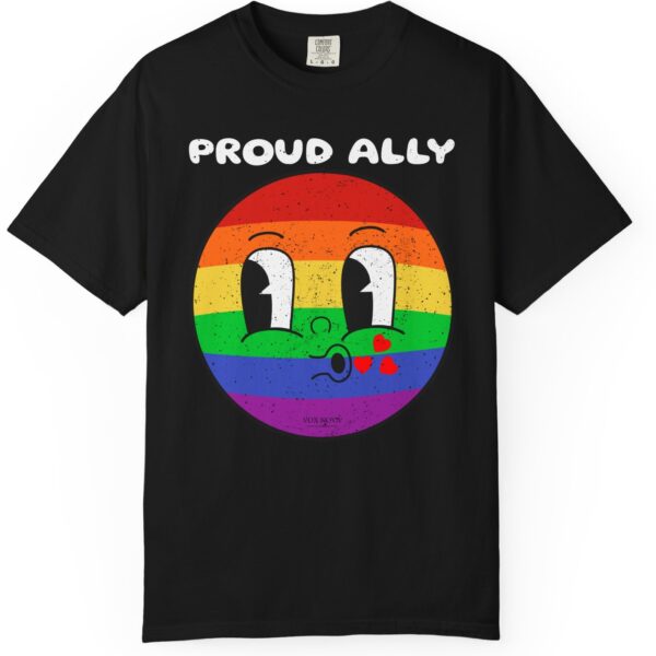 Kissy Face Proud Ally 💖🌈 Premium Unisex T-Shirt! 😘✨ Distressed look and Feel - Unisex Garment-Dyed T-shirt Comfort Colors 1717 - Image 19