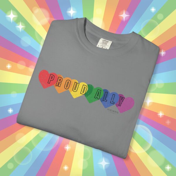 PROUD ALLY Premium Tee 🌈❤️🧡💛💚💙💜 Distressed Retro Look & Feel - Unisex Garment-Dyed T-shirt - Image 12