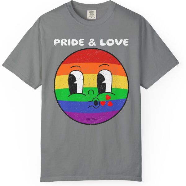 Kissy Face Pride & Love 💖🌈 Premium Unisex T-Shirt! 😘✨ Distressed look and Feel - Unisex Garment-Dyed T-shirt Comfort Colors 1717 - Image 8