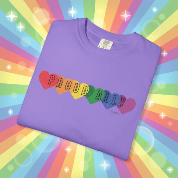 PROUD ALLY Premium Tee 🌈❤️🧡💛💚💙💜 Distressed Retro Look & Feel - Unisex Garment-Dyed T-shirt - Image 27